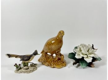 Lot Of 3 Porcelain Bird Figurines