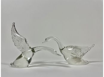 Handblown Antique Glass Bird Sculptures