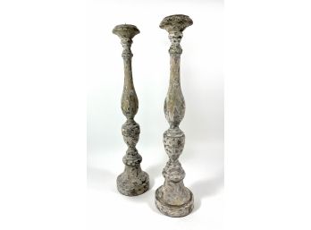 Very Large Rustic Wooden Candle Sticks