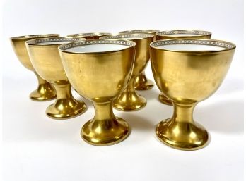 Fitz & Floyd 'Empress' Set Of 8 Gold Leaf Porcelain Goblets