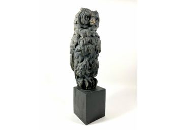 Nettle Creek Hand-carved Wooden Owl Sculpture