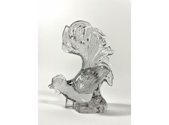 Handblown Art Glass Rooster Sculpture
