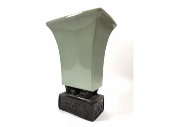 Celadon Vase On Bronze Base