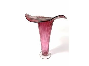 Large Hand-blown Art Glass Vase