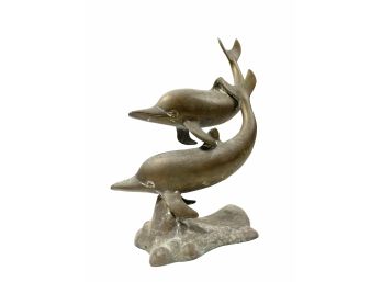 Vintage Brass Dolphin Sculpture