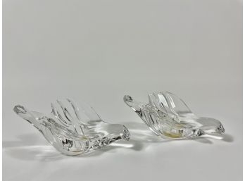 Antique Crystal Bird Candle Holders