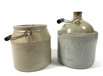 19th C. Handled Stoneware Jugs