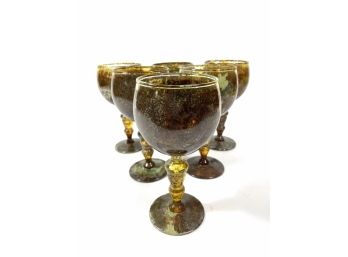 Antique Neiman Marcus 'agate' Crystal Glasses (A)