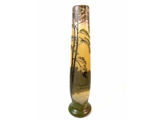 Signed LeGras Cameo Art Glass Vase