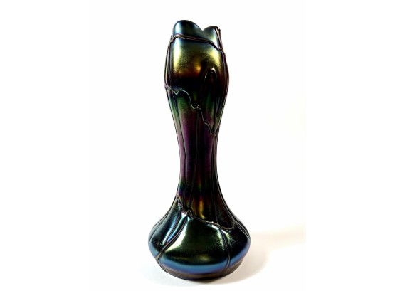 19th C. Unmarked Bohemian Art Glass Vase