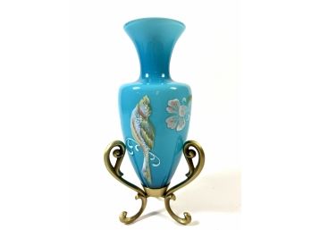 Fenton Signed & Numbered Art Glass Vase & Base