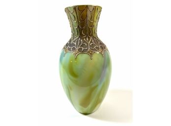 Early Unmarked Loetz Art Glass Vase 'Hellmarmor'