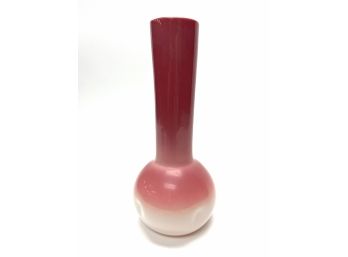 Wheeling Peach Blow Art Glass Vase (B)
