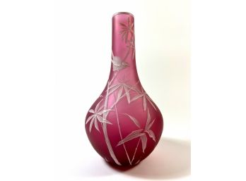 Cranberry Cameo Vase