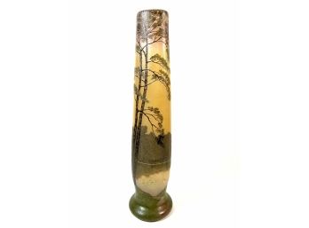 Signed LeGras Cameo Art Glass Vase