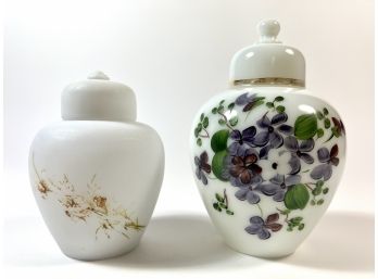 (2) 19th C. White Porcelain Ginger Jars