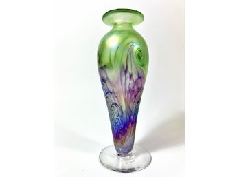Ron Hinkle Hand-Blown & Signed Art Glass Vase