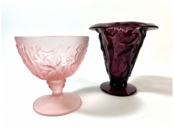 (2) 19th C. 'Dance Of The Nudes' Consolidated Glass Co.