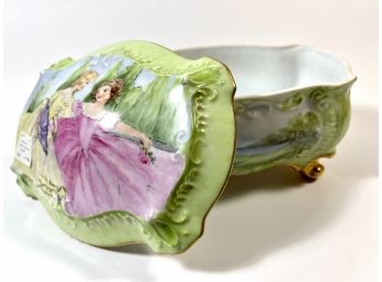 Hand-painted Victorian Porcelain Jewel Box