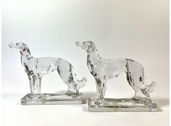 (2) Art Deco New Martinsville Crystal Bookends