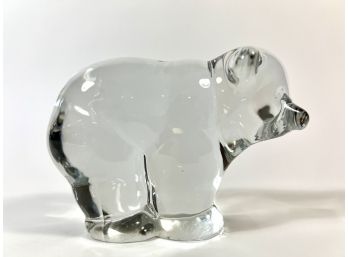 New Martinsville Solid Heavy Crystal Mama Bear Sculpture