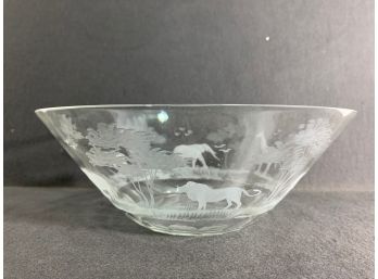 Moser 'Rowland Ward' Safari Pattern Etch Glass Bowl