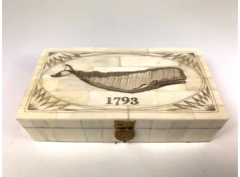 Etched Stone Whale Container