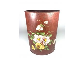 Hand Painted Waste Basket