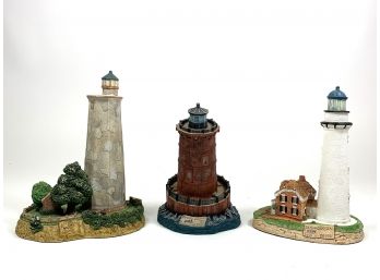 Composite Lighthouse Sculptures - Signed
