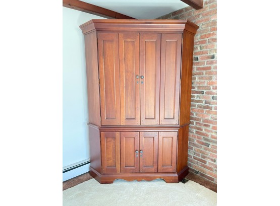 Two Piece Solid Wood Entertainment Cabinet