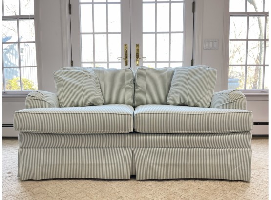 Blue & White Pinstripe Loveseat - 'American Interiors Collection'
