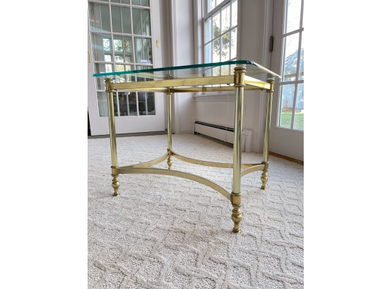 Classic Brass And Glass Side Table