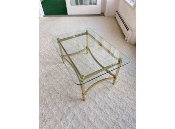 Classic Brass And Glass Coffee Table