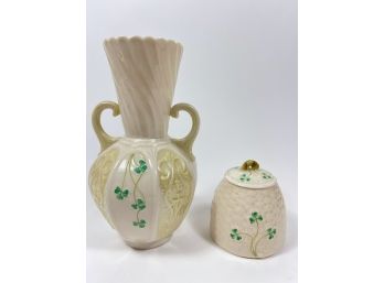 Belleek Fine China Vase & Container