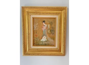 Original Oil On Cork Framed Painting