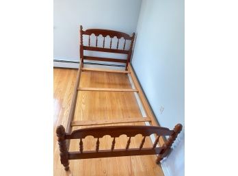 PAIR Of Solid Cherry Colonial Style Twin Beds