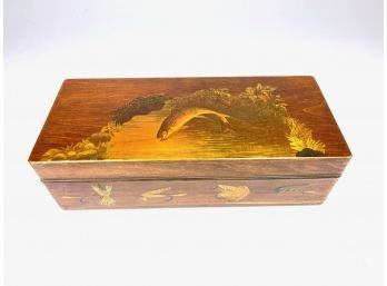Antique Felted Hand-made Fly Fishing Box