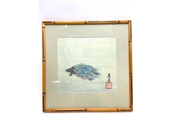 Asian Framed Silkscreen - Tortoise