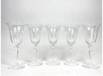 Set Of 5 Steuben Glasses & Original Sleeves & Case