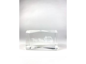 Horse & Carriage Art Glass Sculpture