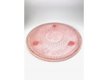 Antique Depression Glass Cake Platter