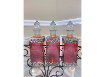 Set Of 3 Glass Decanters