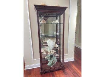 Gorgeous Etched Glass Curio Cabinet W/ Lighting