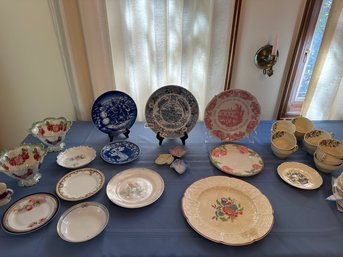 Miscellaneous Hanging Plates, Plates And Tea Cups
