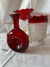 Red Colored Misc Glass Items