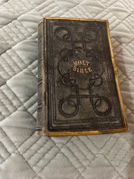 Small Leather Bound Bible With Metal Frame