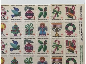 Unused American Cross Christmas Stamps 1980s.