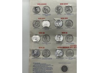 1960s Facts And Faces Sheet And Coins