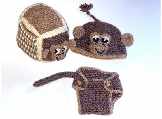 Crocheted Infant  Monkey Outfit