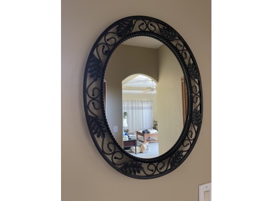 Black Framed Oval Mirror